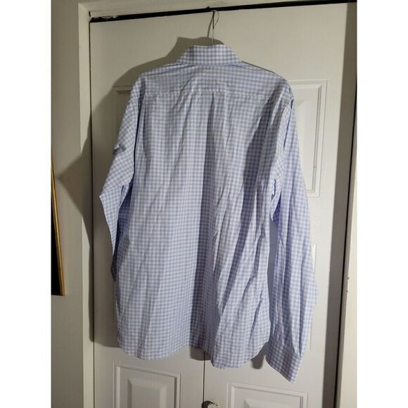 Miller's Oath Shirt Men's 17 Large Button Dress Shirt Checkered White Blue Nwot - Picture 7 of 8
